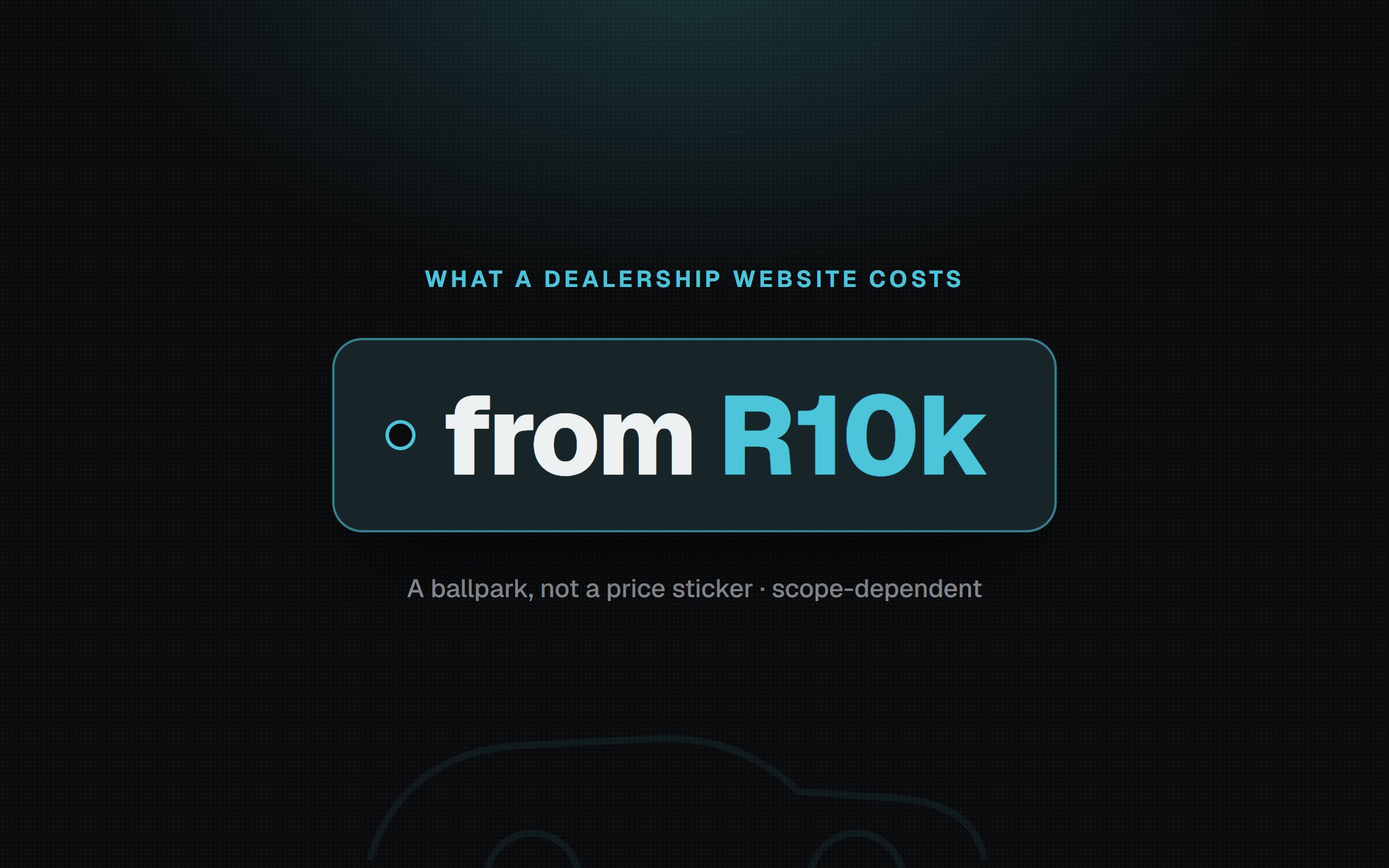 What a car dealership website costs in South Africa