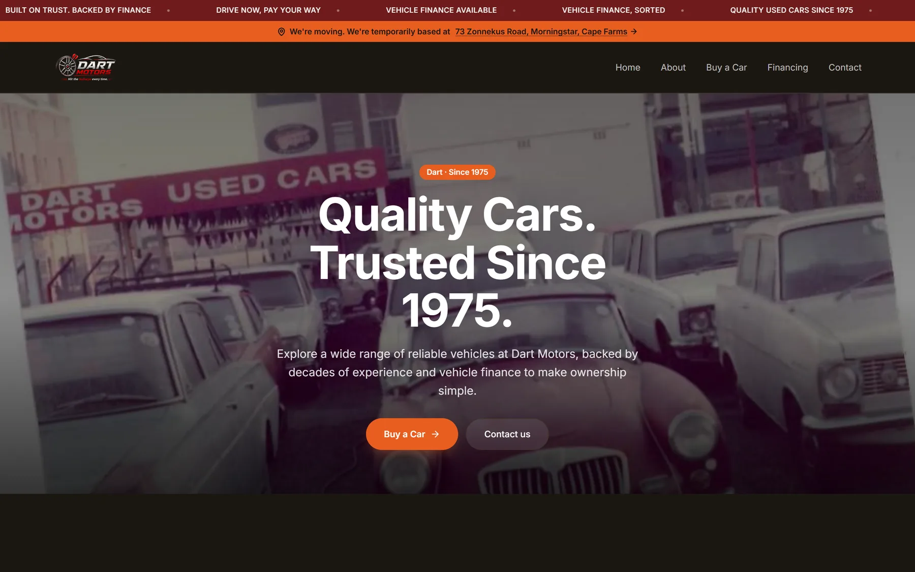 The Dart Motors website