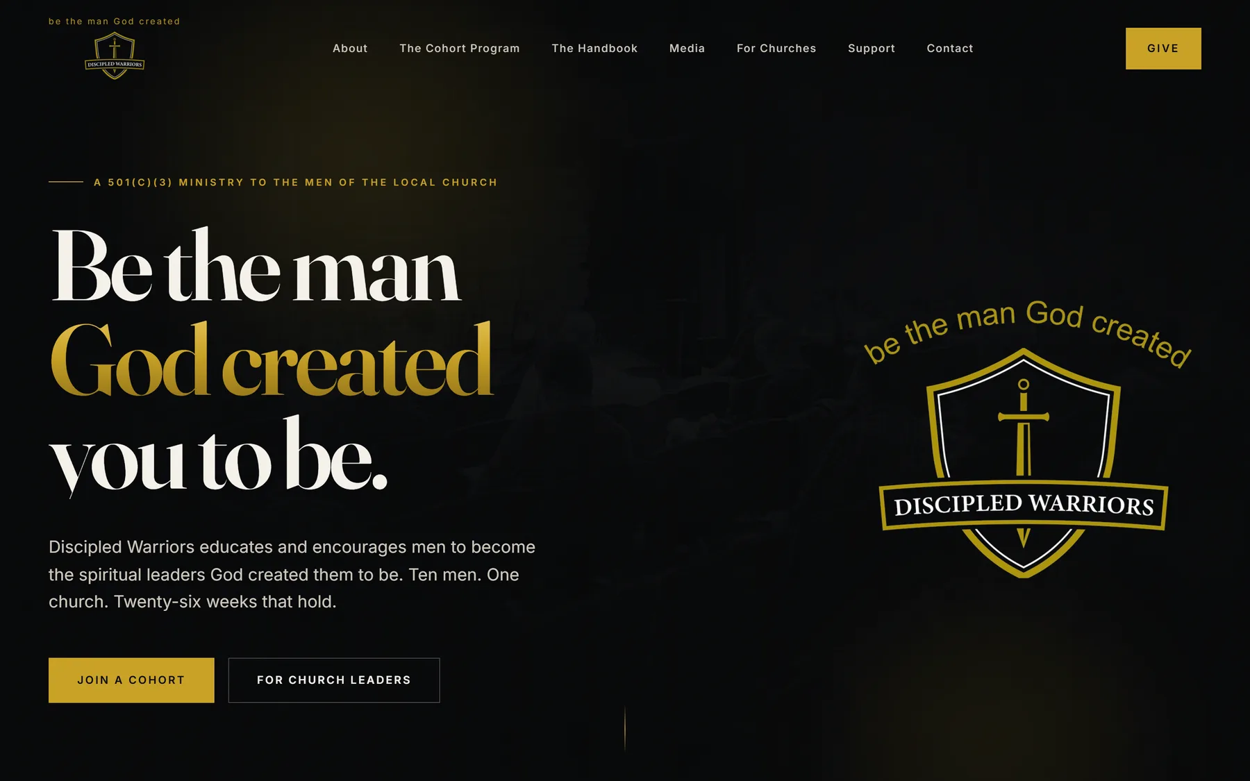 The Discipled Warriors website on a laptop